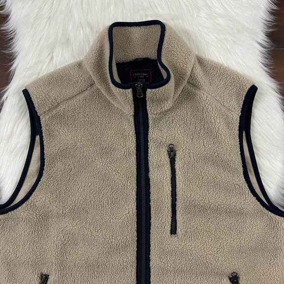 Untuckit Men's Size Large Beige Fleece Davis‎ Vest Jacket - Picture 2 of 8